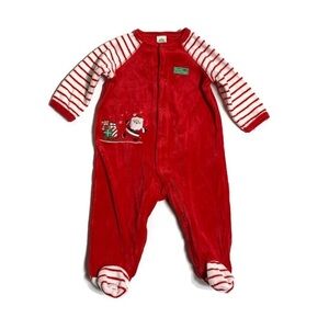 LITTLE me baby’s 6M velvet Christmas footie